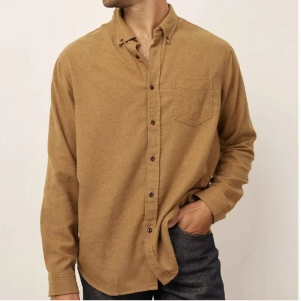 Rails Runson Men's Slim Fit Long Sleeve Shirt in Golden Rod - L Mustard Brown